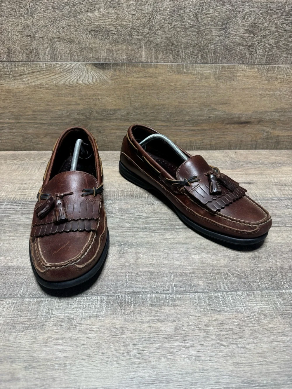 Sperry Brown Leather Tassel Kiltie Boat Shoes